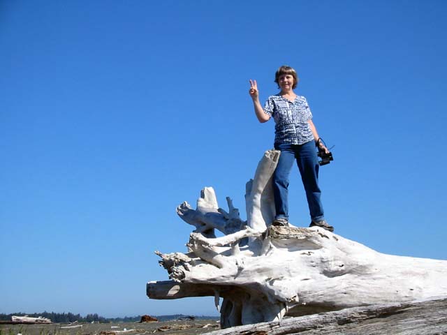 010-cathy-on-log