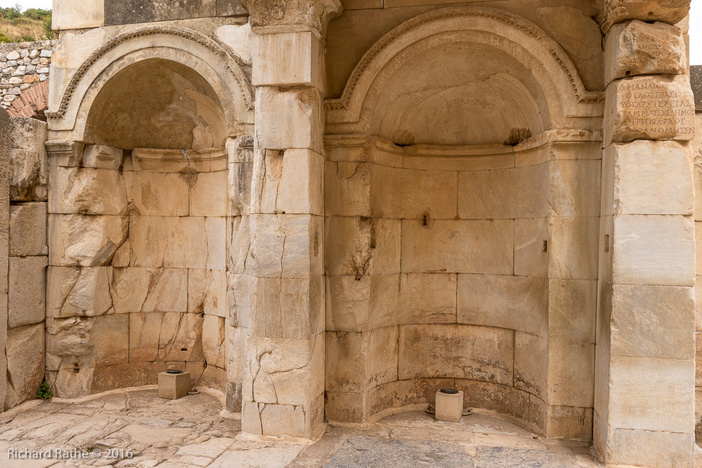 Anit-Urination Graffiti at Eye-Level in the Right Niche